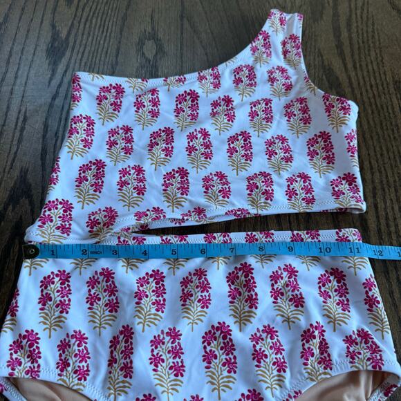Crewcuts Girls Floral Printed Pink One Piece Cut Out Swim Suit Size 12 J.Crew - Picture 6 of 7